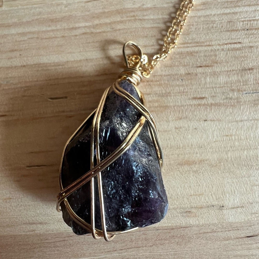 Amethyst Wire Wrapped Necklace